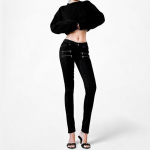 Paige Zipper Detail Medium Rise Skinny Jeans Size 23/XS